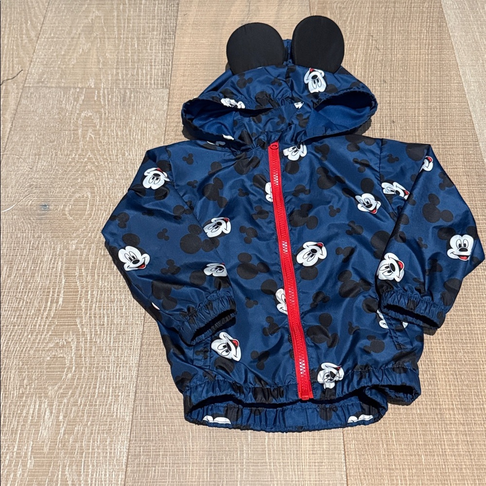 Disney Blue Mickey Mouse Kids Jacket with Red Zipper